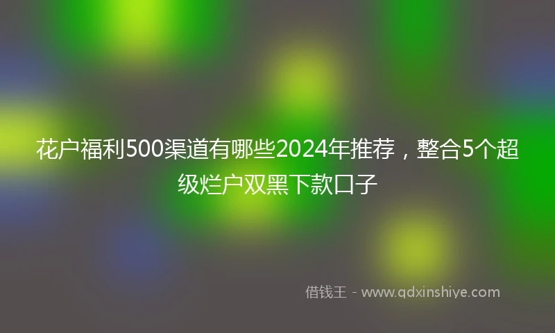 花户福利500渠道有哪些2024年推荐，整合5个超级烂户双黑下款口子
