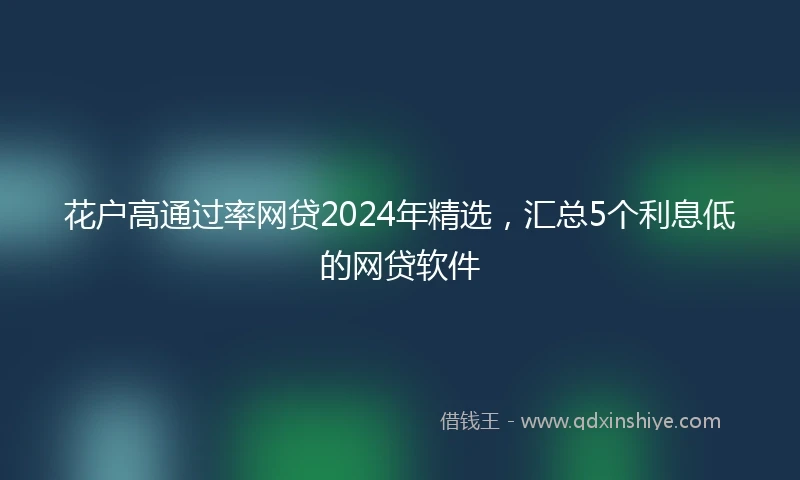 花户高通过率网贷2024年精选，汇总5个利息低的网贷软件
