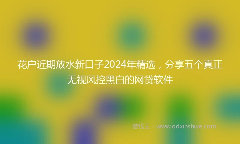 花户近期放水新口子2024年精选，分享五个真正无视风控黑白的网贷软件
