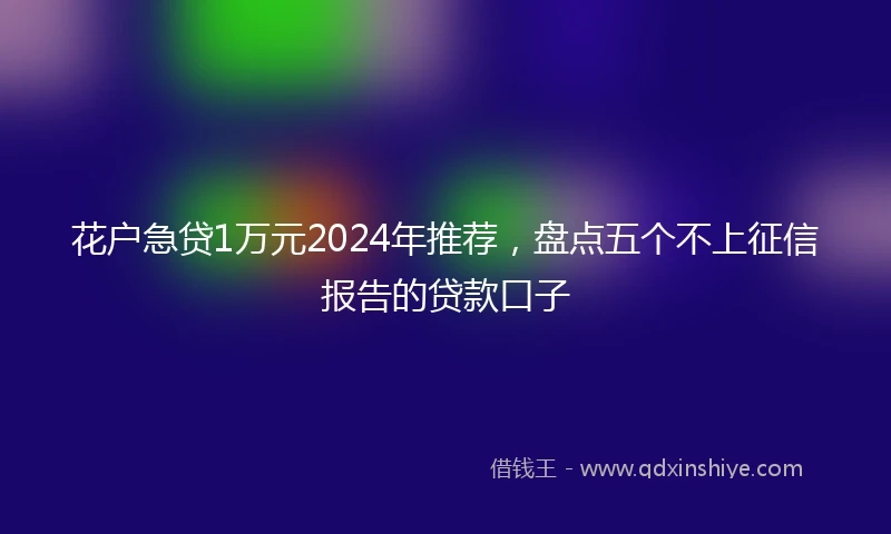 花户急贷1万元2024年推荐，盘点五个不上征信报告的贷款口子