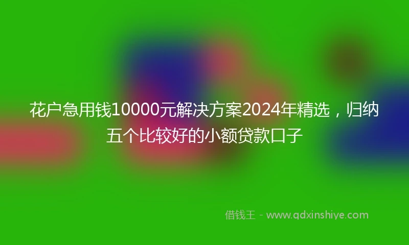 花户急用钱10000元解决方案2024年精选，归纳五个比较好的小额贷款口子