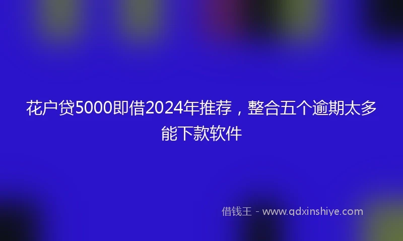 花户贷5000即借2024年推荐，整合五个逾期太多能下款软件