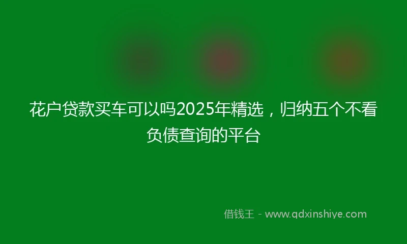 花户贷款买车可以吗2025年精选，归纳五个不看负债查询的平台
