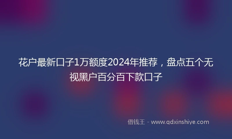 花户最新口子1万额度2024年推荐，盘点五个无视黑户百分百下款口子