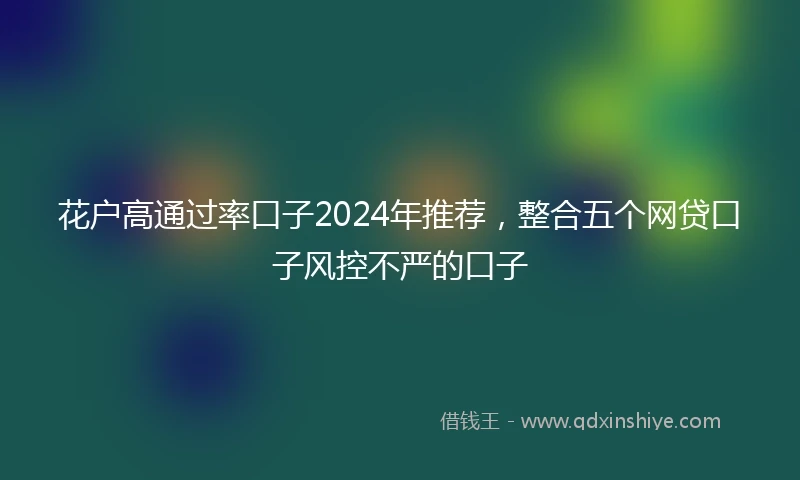 花户高通过率口子2024年推荐，整合五个网贷口子风控不严的口子