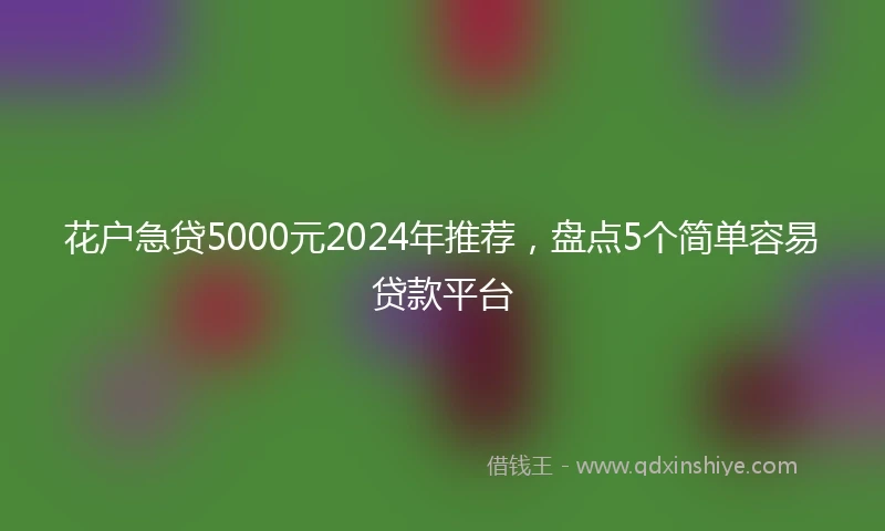 花户急贷5000元2024年推荐，盘点5个简单容易贷款平台