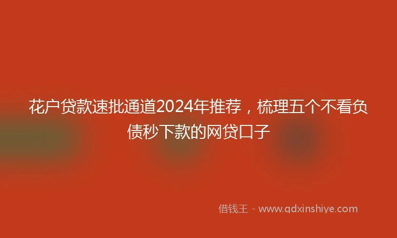 花户贷款速批通道2024年推荐，梳理五个不看负债秒下款的网贷口子