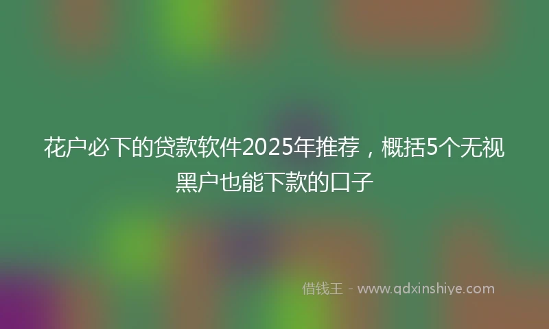 花户必下的贷款软件2025年推荐，概括5个无视黑户也能下款的口子
