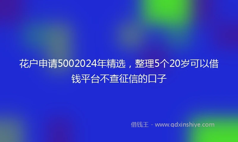 花户申请5002024年精选，整理5个20岁可以借钱平台不查征信的口子