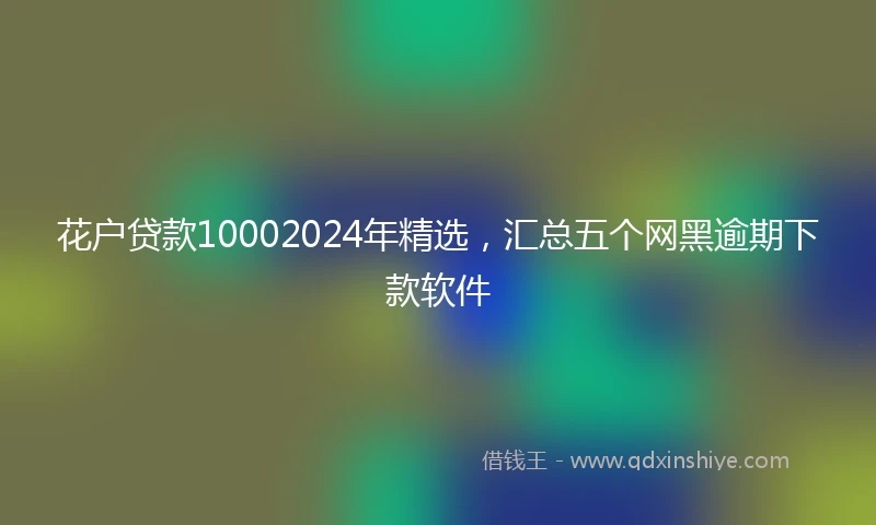 花户贷款10002024年精选，汇总五个网黑逾期下款软件