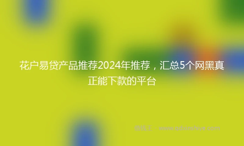花户易贷产品推荐2024年推荐，汇总5个网黑真正能下款的平台