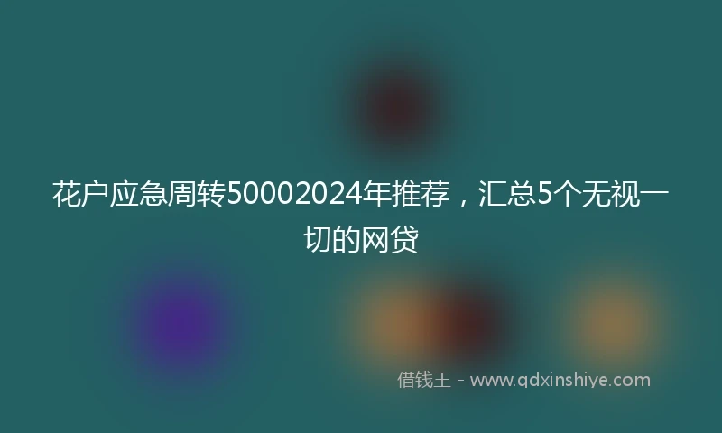 花户应急周转50002024年推荐，汇总5个无视一切的网贷
