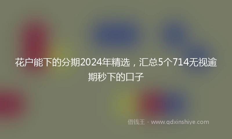 花户能下的分期2024年精选，汇总5个714无视逾期秒下的口子