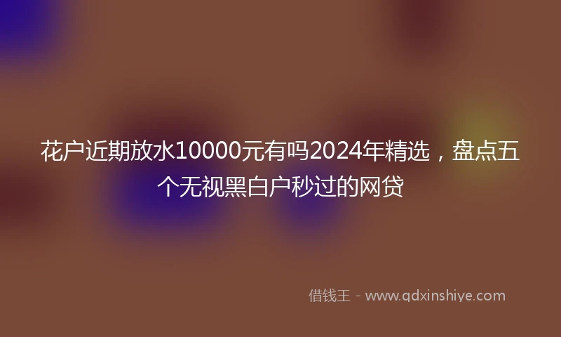 花户近期放水10000元有吗2024年精选，盘点五个无视黑白户秒过的网贷