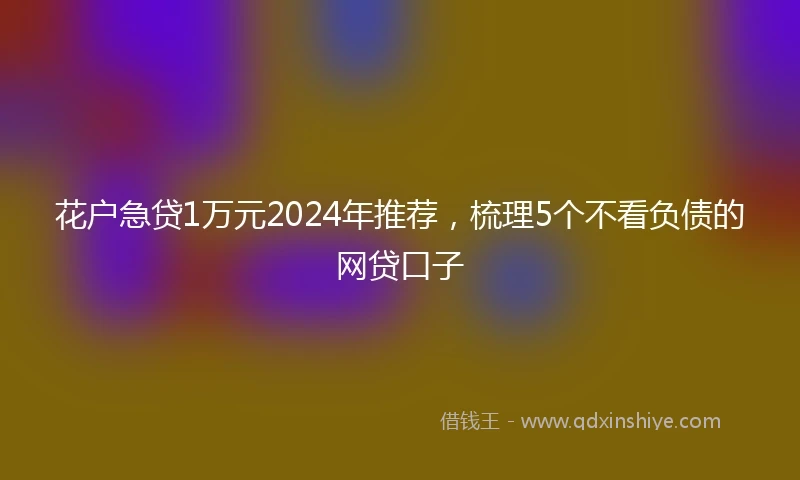 花户急贷1万元2024年推荐，梳理5个不看负债的网贷口子