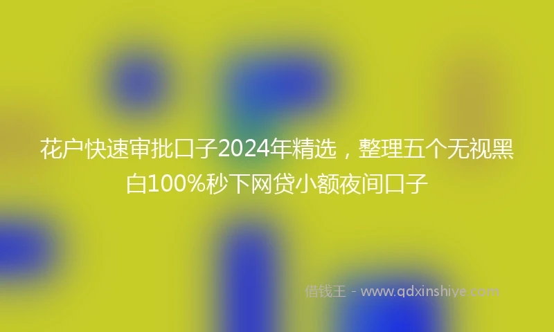 花户快速审批口子2024年精选,整理五个无视黑白100%秒下网贷小额夜间口子