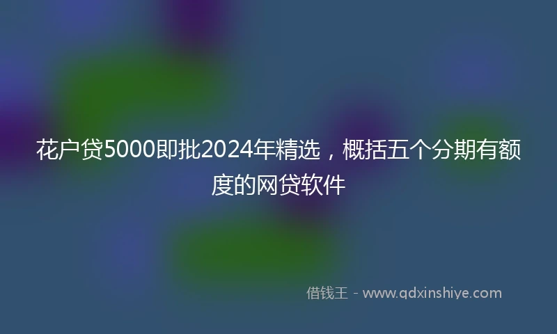 花户贷5000即批2024年精选，概括五个分期有额度的网贷软件