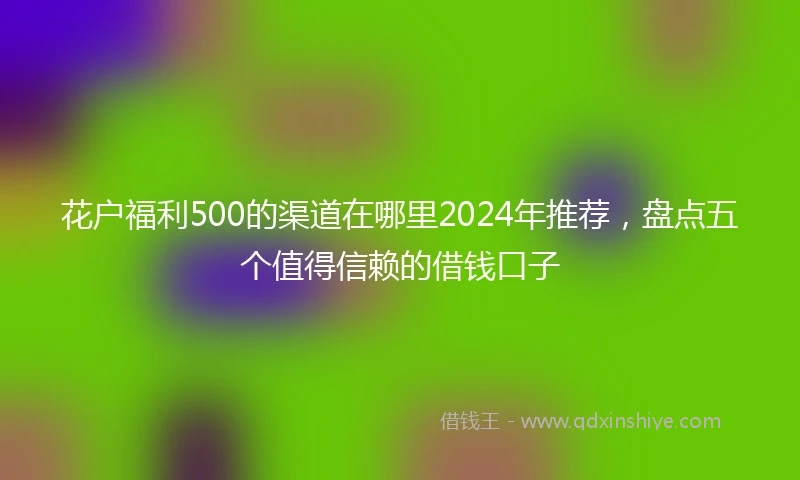 花户福利500的渠道在哪里2024年推荐，盘点五个值得信赖的借钱口子