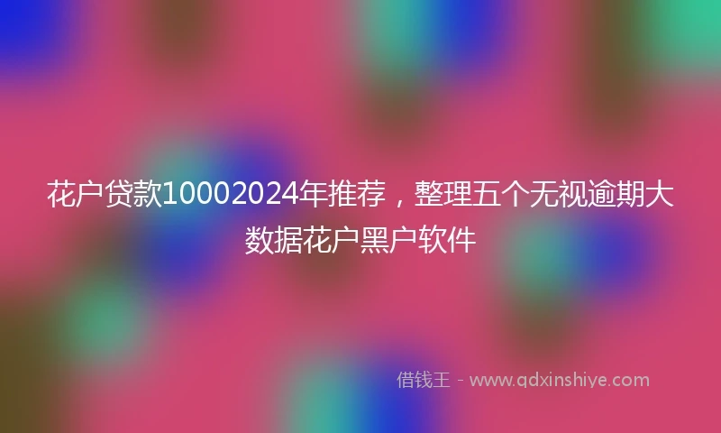 花户贷款10002024年推荐，整理五个无视逾期大数据花户黑户软件