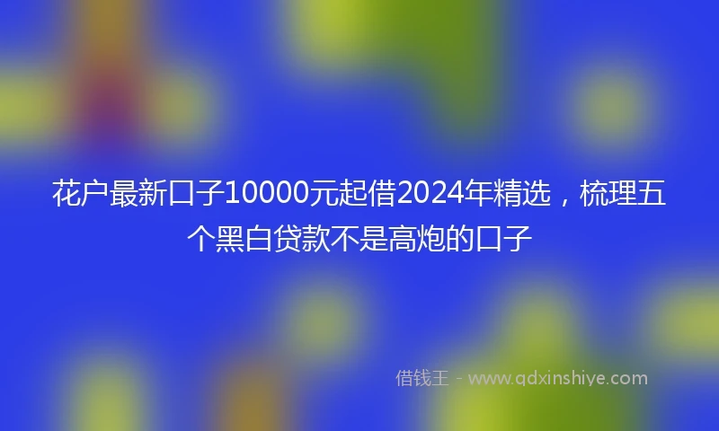 花户最新口子10000元起借2024年精选，梳理五个黑白贷款不是高炮的口子