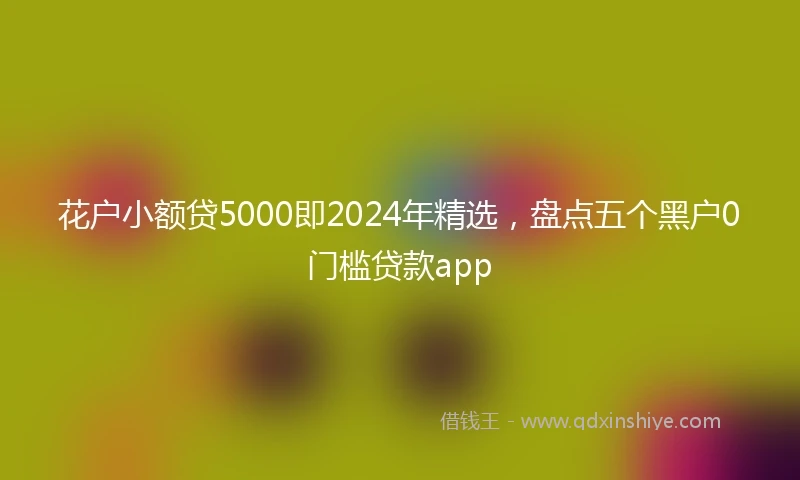 花户小额贷5000即2024年精选，盘点五个黑户0门槛贷款app
