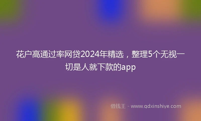 花户高通过率网贷2024年精选，整理5个无视一切是人就下款的app