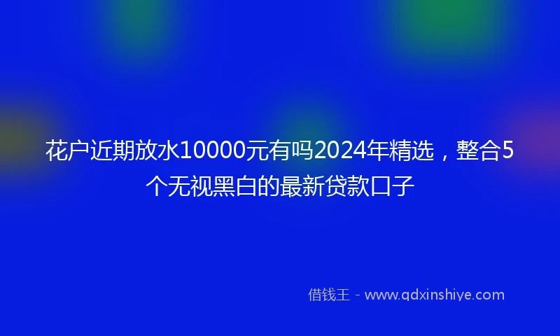 花户近期放水10000元有吗2024年精选，整合5个无视黑白的最新贷款口子