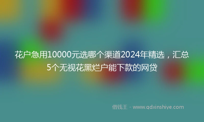 花户急用10000元选哪个渠道2024年精选，汇总5个无视花黑烂户能下款的网贷