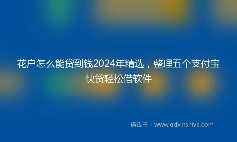 花户怎么能贷到钱2024年精选,整理五个支付宝快贷轻松借软件