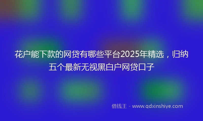 花户能下款的网贷有哪些平台2025年精选，归纳五个最新无视黑白户网贷口子