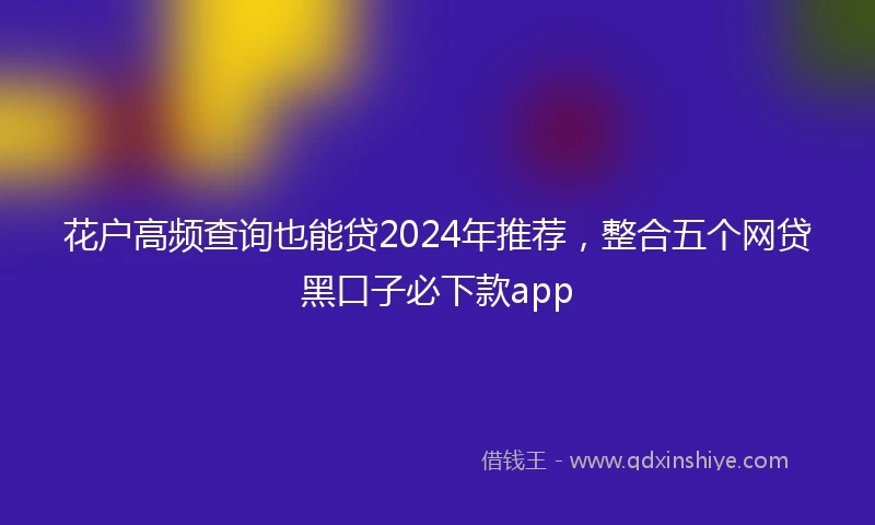 花户高频查询也能贷2024年推荐，整合五个网贷黑口子必下款app
