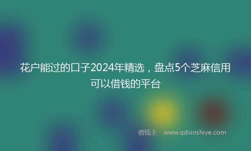 花户能过的口子2024年精选，盘点5个芝麻信用可以借钱的平台