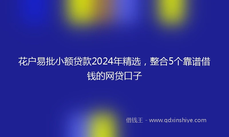 花户易批小额贷款2024年精选，整合5个靠谱借钱的网贷口子