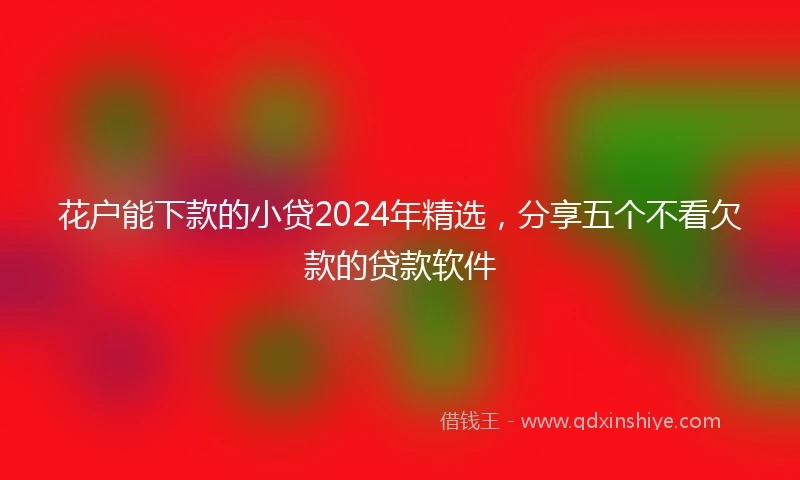 花户能下款的小贷2024年精选，分享五个不看欠款的贷款软件