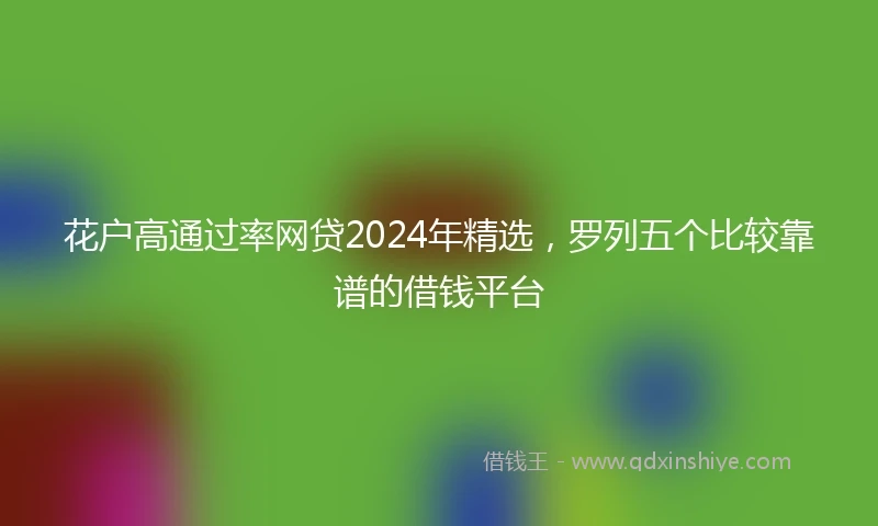 花户高通过率网贷2024年精选，罗列五个比较靠谱的借钱平台