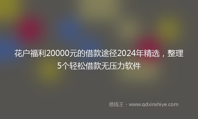花户福利20000元的借款途径2024年精选，整理5个轻松借款无压力软件