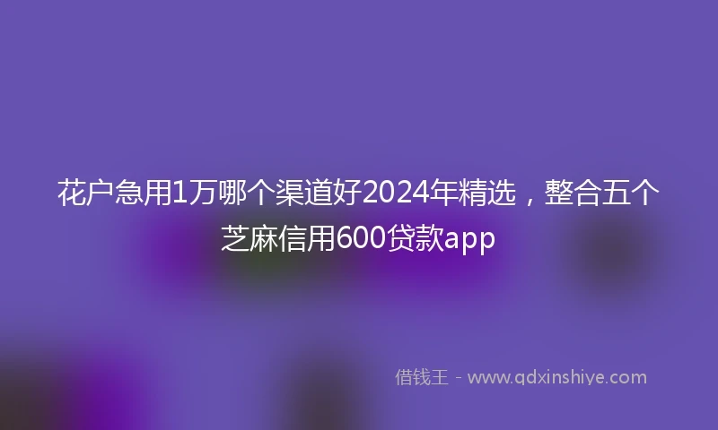 花户急用1万哪个渠道好2024年精选，整合五个芝麻信用600贷款app