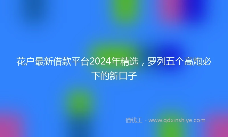 花户最新借款平台2024年精选，罗列五个高炮必下的新口子