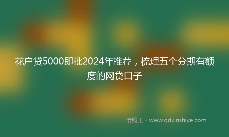 花户贷5000即批2024年推荐，梳理五个分期有额度的网贷口子