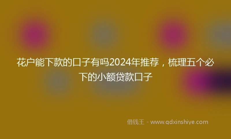 花户能下款的口子有吗2024年推荐，梳理五个必下的小额贷款口子