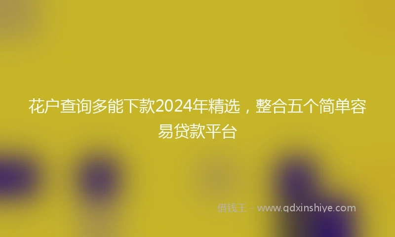 花户查询多能下款2024年精选，整合五个简单容易贷款平台