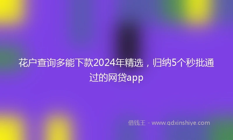 花户查询多能下款2024年精选，归纳5个秒批通过的网贷app