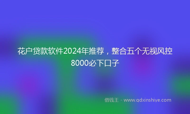 花户贷款软件2024年推荐，整合五个无视风控8000必下口子