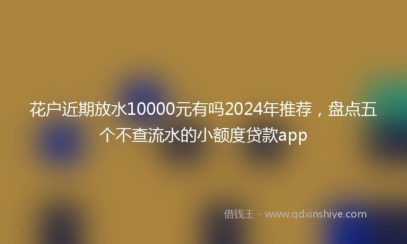 花户近期放水10000元有吗2024年推荐，盘点五个不查流水的小额度贷款app