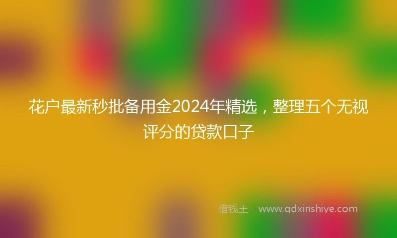 花户最新秒批备用金2024年精选，整理五个无视评分的贷款口子