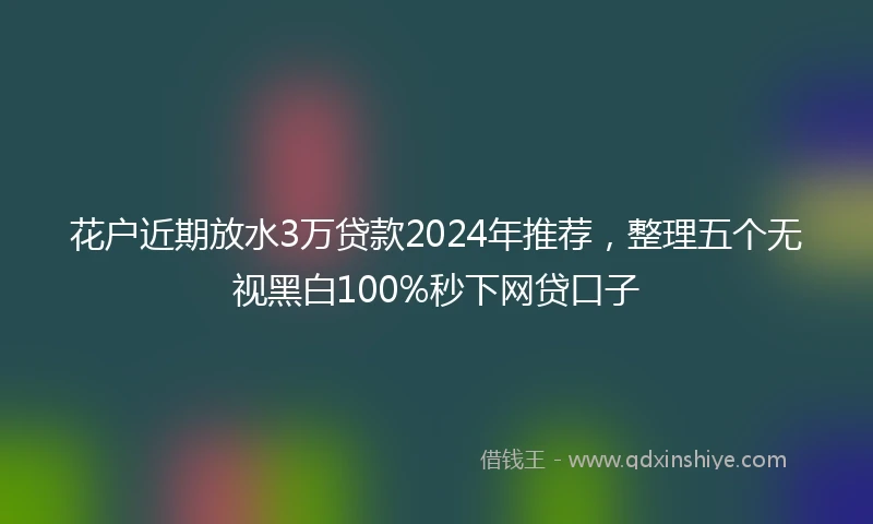 花户近期放水3万贷款2024年推荐，整理五个无视黑白100%秒下网贷口子