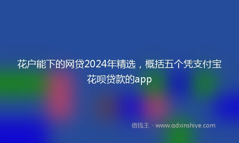 花户能下的网贷2024年精选，概括五个凭支付宝花呗贷款的app