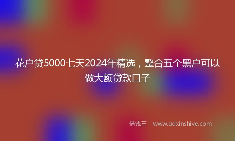 花户贷5000七天2024年精选，整合五个黑户可以做大额贷款口子