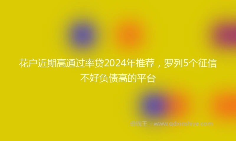花户近期高通过率贷2024年推荐，罗列5个征信不好负债高的平台