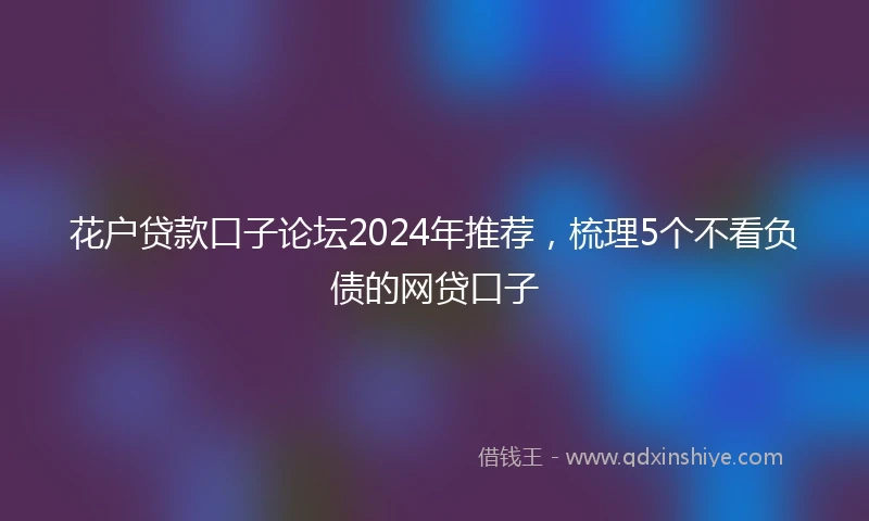 花户贷款口子论坛2024年推荐，梳理5个不看负债的网贷口子